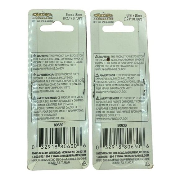 Cruiser Accessories License Plate Frame 6mm X 18mm Fasteners 80630 - Picture 2 of 4